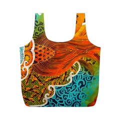 The Beautiful Of Art Indonesian Batik Pattern Full Print Recycle Bags (M) 