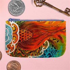 The Beautiful Of Art Indonesian Batik Pattern Large Coin Purse by Sapixe