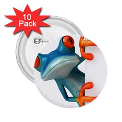 Tree Frog Illustration 2 25  Buttons (10 Pack)  by Sapixe