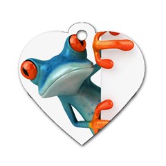 Tree Frog Illustration Dog Tag Heart (two Sides) by Sapixe