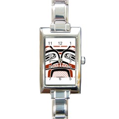 Traditional Northwest Coast Native Art Rectangle Italian Charm Watch by Sapixe