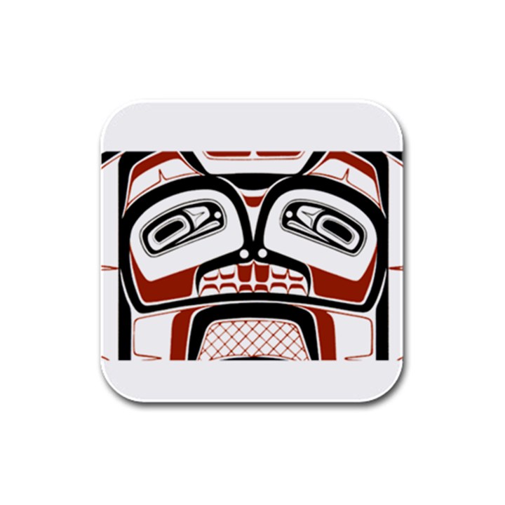 Traditional Northwest Coast Native Art Rubber Square Coaster (4 pack) 