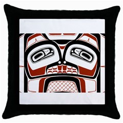 Traditional Northwest Coast Native Art Throw Pillow Case (black) by Sapixe