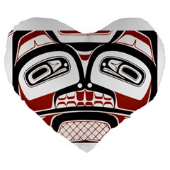 Traditional Northwest Coast Native Art Large 19  Premium Heart Shape Cushions by Sapixe