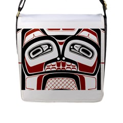 Traditional Northwest Coast Native Art Flap Messenger Bag (l)  by Sapixe