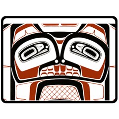 Traditional Northwest Coast Native Art Double Sided Fleece Blanket (large)  by Sapixe