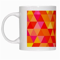 Triangle Tile Mosaic Pattern White Mugs by Sapixe