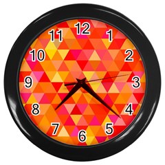 Triangle Tile Mosaic Pattern Wall Clocks (black) by Sapixe