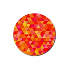 Triangle Tile Mosaic Pattern Rubber Round Coaster (4 Pack)  by Sapixe