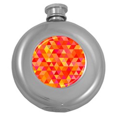 Triangle Tile Mosaic Pattern Round Hip Flask (5 Oz) by Sapixe