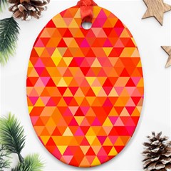 Triangle Tile Mosaic Pattern Oval Ornament (two Sides) by Sapixe