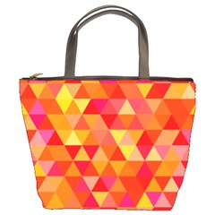 Triangle Tile Mosaic Pattern Bucket Bags by Sapixe