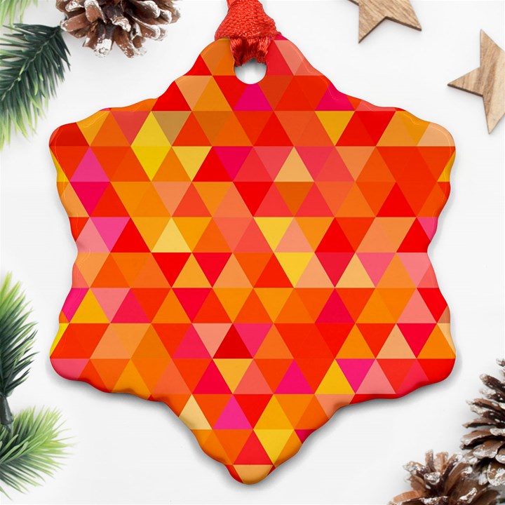 Triangle Tile Mosaic Pattern Ornament (Snowflake)