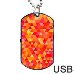 Triangle Tile Mosaic Pattern Dog Tag Usb Flash (one Side) by Sapixe