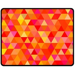 Triangle Tile Mosaic Pattern Double Sided Fleece Blanket (medium) 