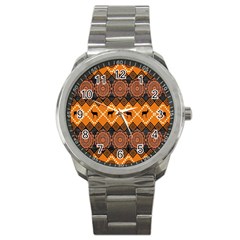 Traditiona  Patterns And African Patterns Sport Metal Watch by Sapixe