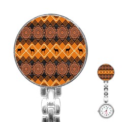 Traditiona  Patterns And African Patterns Stainless Steel Nurses Watch by Sapixe