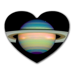 True Color Variety Of The Planet Saturn Heart Mousepads by Sapixe