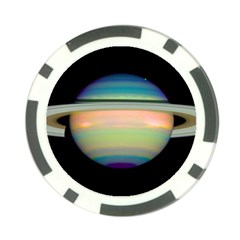 True Color Variety Of The Planet Saturn Poker Chip Card Guard by Sapixe