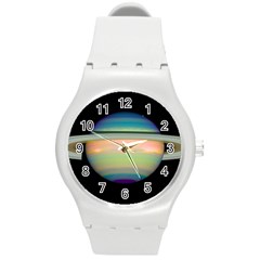 True Color Variety Of The Planet Saturn Round Plastic Sport Watch (m) by Sapixe