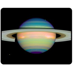 True Color Variety Of The Planet Saturn Double Sided Fleece Blanket (medium)  by Sapixe