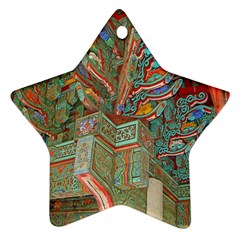 Traditional Korean Painted Paterns Star Ornament (two Sides) by Sapixe