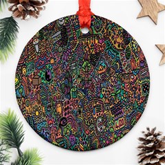 Trees Internet Multicolor Psychedelic Reddit Detailed Colors Ornament (round) by Sapixe