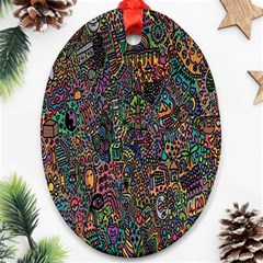 Trees Internet Multicolor Psychedelic Reddit Detailed Colors Ornament (oval) by Sapixe