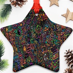 Trees Internet Multicolor Psychedelic Reddit Detailed Colors Ornament (star) by Sapixe