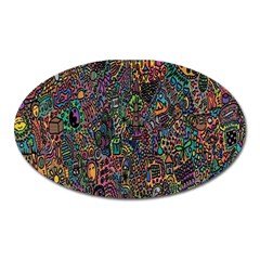 Trees Internet Multicolor Psychedelic Reddit Detailed Colors Oval Magnet by Sapixe