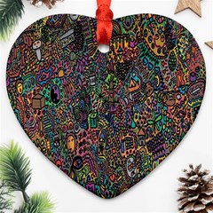 Trees Internet Multicolor Psychedelic Reddit Detailed Colors Heart Ornament (two Sides) by Sapixe