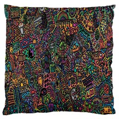 Trees Internet Multicolor Psychedelic Reddit Detailed Colors Large Cushion Case (two Sides) by Sapixe