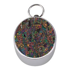 Trees Internet Multicolor Psychedelic Reddit Detailed Colors Mini Silver Compasses by Sapixe