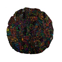 Trees Internet Multicolor Psychedelic Reddit Detailed Colors Standard 15  Premium Flano Round Cushions by Sapixe