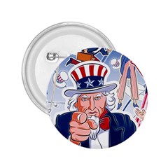 United States Of America Celebration Of Independence Day Uncle Sam 2 25  Buttons by Sapixe