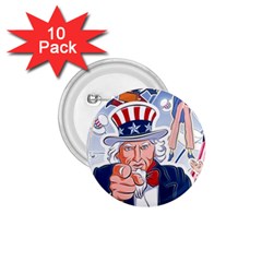 United States Of America Celebration Of Independence Day Uncle Sam 1 75  Buttons (10 Pack) by Sapixe