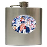 United States Of America Celebration Of Independence Day Uncle Sam Hip Flask (6 oz) Front