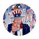 United States Of America Celebration Of Independence Day Uncle Sam Round Ornament (Two Sides) Front