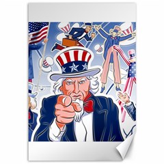 United States Of America Celebration Of Independence Day Uncle Sam Canvas 12  X 18   by Sapixe