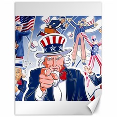 United States Of America Celebration Of Independence Day Uncle Sam Canvas 18  X 24   by Sapixe