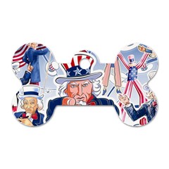 United States Of America Celebration Of Independence Day Uncle Sam Dog Tag Bone (two Sides) by Sapixe