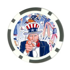 United States Of America Celebration Of Independence Day Uncle Sam Poker Chip Card Guard by Sapixe