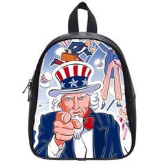 United States Of America Celebration Of Independence Day Uncle Sam School Bag (small) by Sapixe