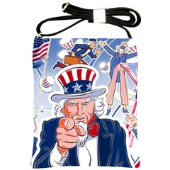 United States Of America Celebration Of Independence Day Uncle Sam Shoulder Sling Bags by Sapixe