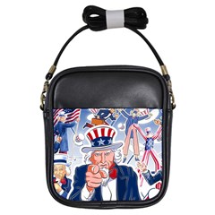 United States Of America Celebration Of Independence Day Uncle Sam Girls Sling Bags by Sapixe