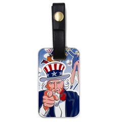 United States Of America Celebration Of Independence Day Uncle Sam Luggage Tags (one Side)  by Sapixe