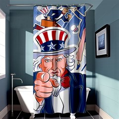 United States Of America Celebration Of Independence Day Uncle Sam Shower Curtain 36  X 72  (stall)  by Sapixe