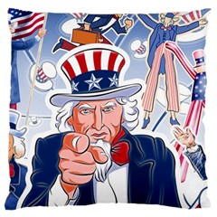 United States Of America Celebration Of Independence Day Uncle Sam Large Cushion Case (one Side)