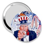 United States Of America Celebration Of Independence Day Uncle Sam 3  Handbag Mirrors Front