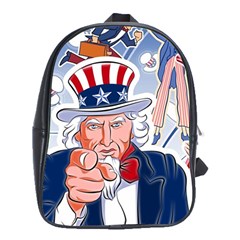 United States Of America Celebration Of Independence Day Uncle Sam School Bag (xl) by Sapixe